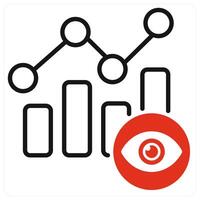 View Graph icon in red color vector