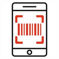 Scan icon in red color vector