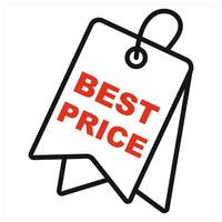 Best Price icon in red color vector