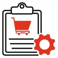 Order Process icon in red color vector