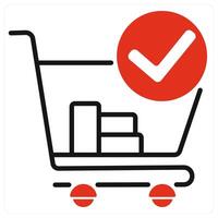 Purchase icon in red color vector