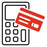 Contactless icon in red color vector