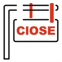Close Board icon in red color vector