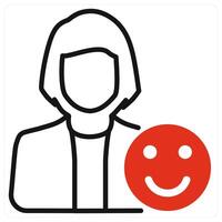 Happy Customer icon in red color vector