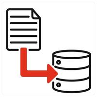 Data Collection icon in red color vector