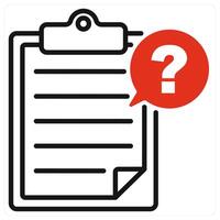 Questionnaire icon in red color vector