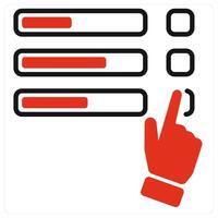 Poll icon in red color vector