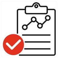 Results icon in red color vector