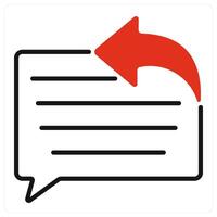 Response icon in red color vector