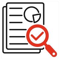 Audit icon in red color vector