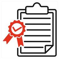 Quality Certificate icon in red color vector