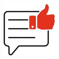 Positive Feedback icon in red color vector