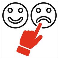Bad Feedback icon in red color vector