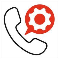 Call Service icon in red color vector
