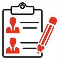 Participants List icon in red color vector