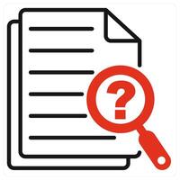 Inquiry and question icon in red color vector