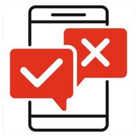 Online Survey and form icon in red color vector
