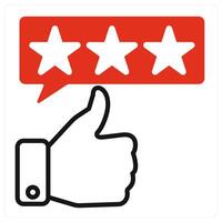 Valid Review icon in red color vector