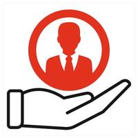 Client icon in red color vector