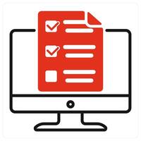 Survey Application icon in red color vector