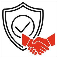 Trust Check icon in red color vector