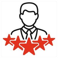 Credibility Star icon in red color vector