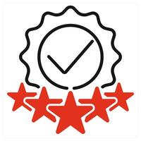 Rating Check icon in red color vector