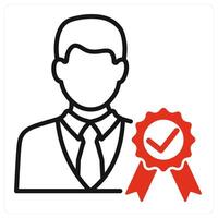 Credibility Verification icon in red color vector