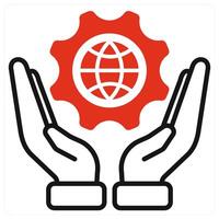 IT Governance icon in red color vector