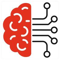 Machine Learning icon in red color vector