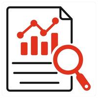 Datainterpretation icon in red color vector
