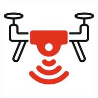 Drone icon in red color vector