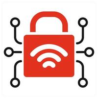 Secure Connection icon in red color vector