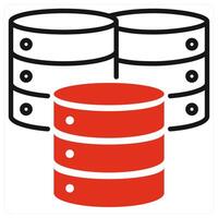 Data Center icon in red color vector