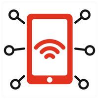 NFC Technology icon in red color vector