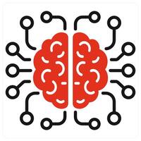 Artificialintelligence icon in red color vector