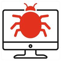 Bug icon in red color vector