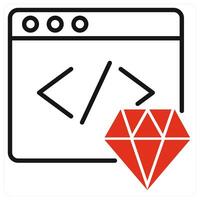 Clean Code icon in red color vector