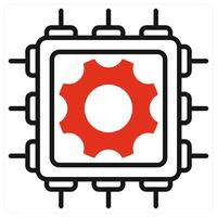 Hardware icon in red color vector