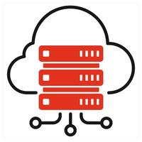 Cloud Storage icon in red color vector