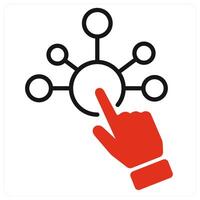 Interaction icon in red color vector