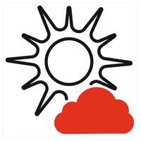 Little Cloud icon in red color vector