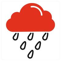 Rain icon in red color vector