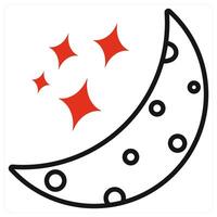 Starry Night icon in red color vector