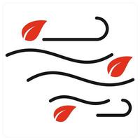 Wind icon in red color vector