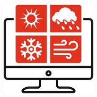 Weather Report icon in red color vector