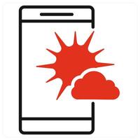 Weather App icon in red color vector