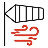Wind Direction icon in red color vector