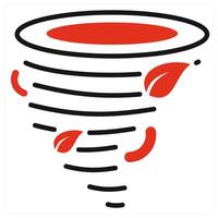 Tornado icon in red color vector