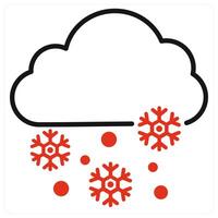 Snow icon in red color vector